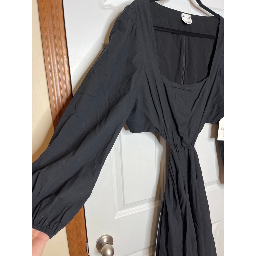 Arula Black Cutout Mini Dress NWT Size B 18/20 Plus Size Puff Sleeve - Picture 5 of 10